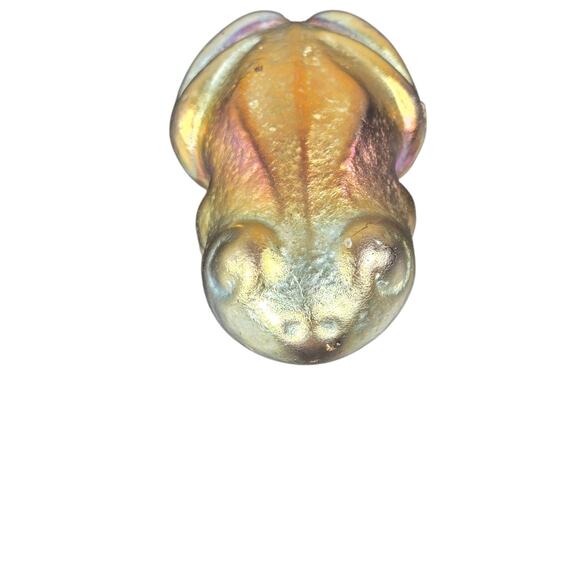 Robert Held Art Glass Iridescent Frog Paperweight Signed RHAG Hand Blown Canada - Picture 12 of 15
